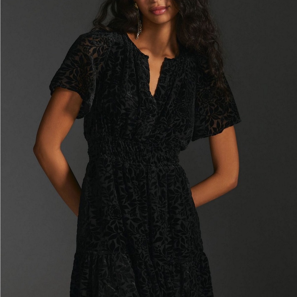 Anthropologie velvet Somerset mini dress: M